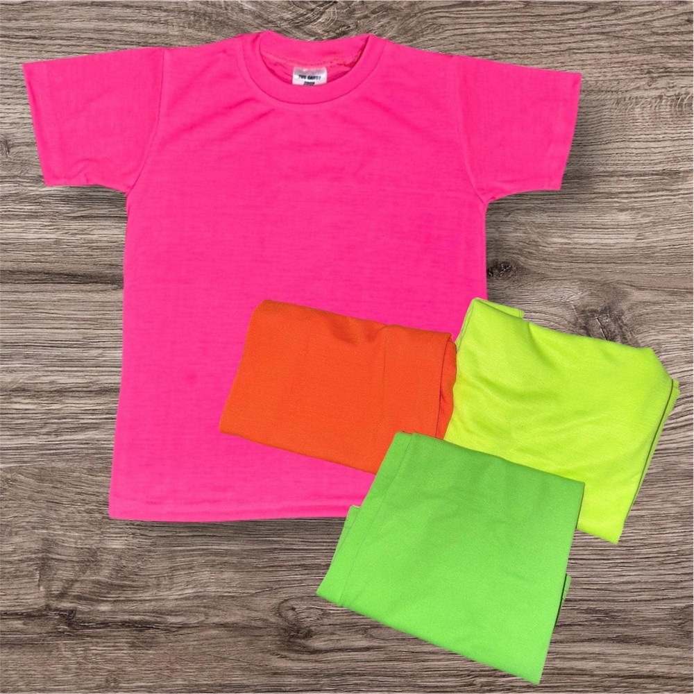 Vibrant Kids T-Shirt Set - Pink, Orange, Green SET OF 4
